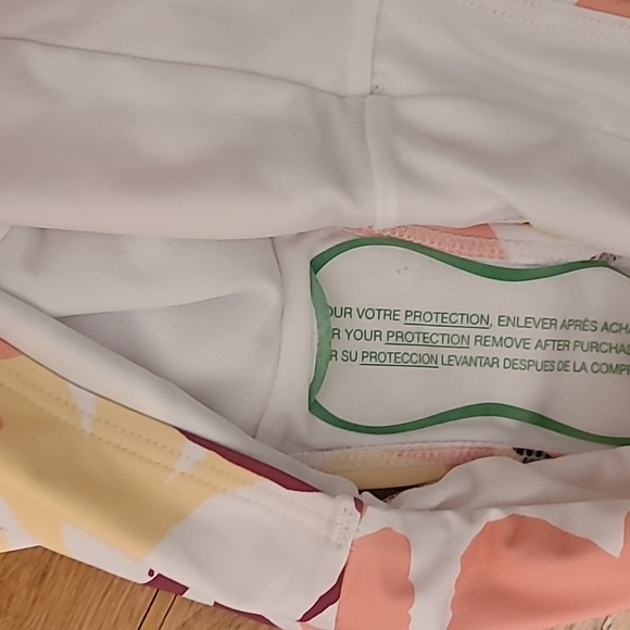 FRESHWATER WOMENS HIGH LEG HIGH WAIST PEACH FLORAL BATHING SUIT BOTTOMS SMALL - Picture 12 of 12